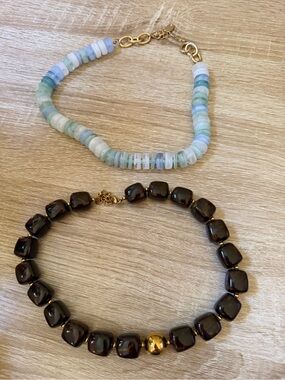 Gold Accent Brown Beaded Necklaces - Women Jewelry